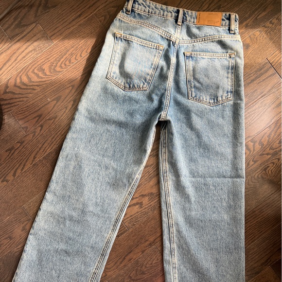 Frank and oak faded denim jeans wide leg fit size 25 (length 38.5 in) - Picture 4 of 8